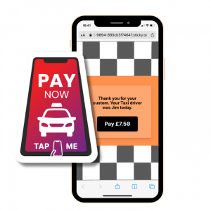 NFC sticker to take card payments and phone with pay taxi driver